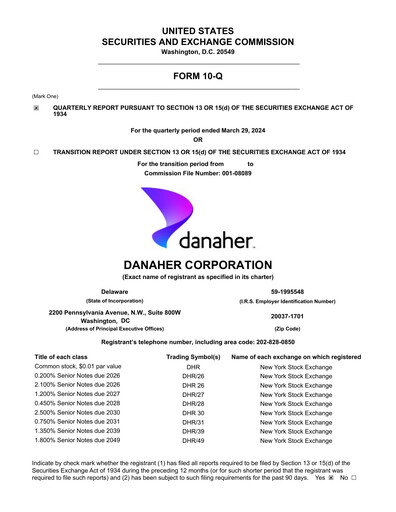 Thumbnail Danaher Quarterly Report 2024-q1