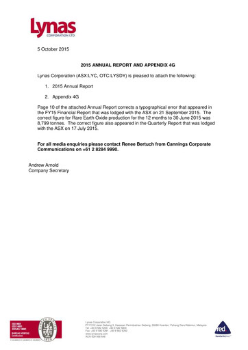 Thumbnail Lynas Annual Report 2015