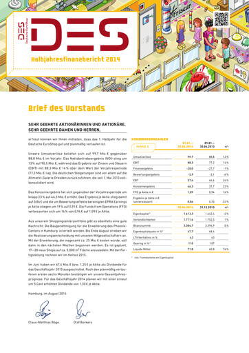 Miniature Deutsche EuroShop Rapport semestriel 2014-h1