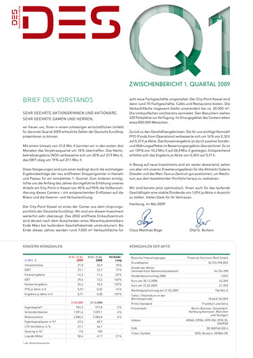 Vorschaubild Deutsche EuroShop Quartalsbericht 2009-q1