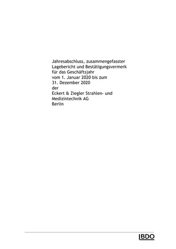 Thumbnail Eckert & Ziegler Financial Statement 2020