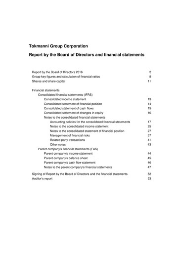 Thumbnail Tokmanni Financial Statement 2016