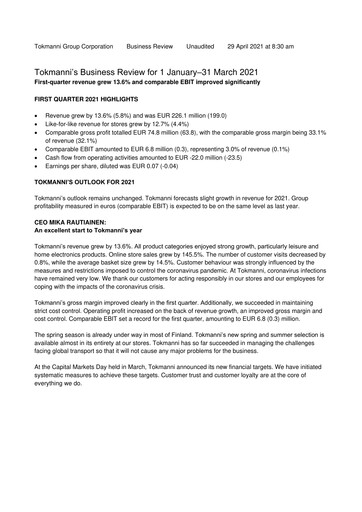 Thumbnail Tokmanni Quarterly Report 2021-q1