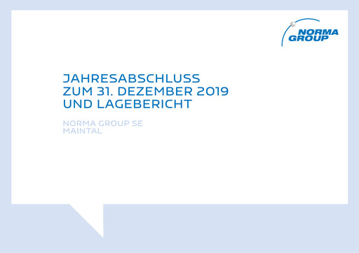 Thumbnail Norma Group Financial Statement 2019