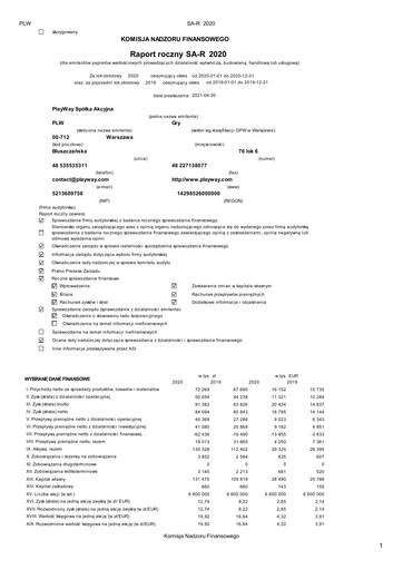 Thumbnail PlayWay Annual Report 2020