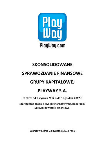Thumbnail PlayWay Financial Statement 2017