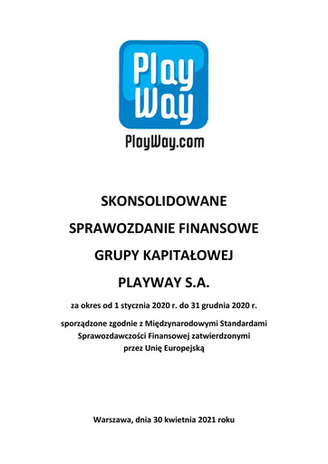 Vorschaubild PlayWay Finanzmitteilung 2020