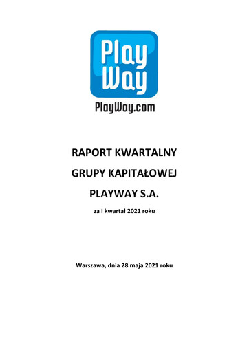 Thumbnail PlayWay Quarterly Report 2021-q1