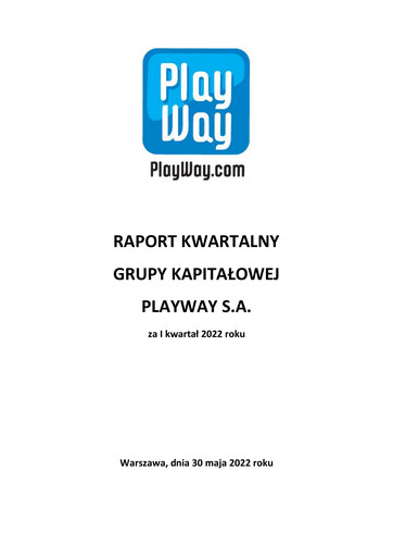 Thumbnail PlayWay Quarterly Report 2022-q1
