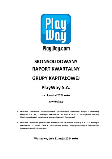 Thumbnail PlayWay Quarterly Report 2024-q1