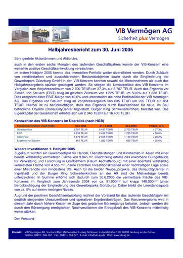 Thumbnail VIB Vermögen Half-year Report 2005-h1