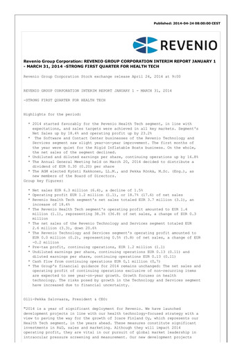 Thumbnail Revenio Quarterly Report 2014-q1