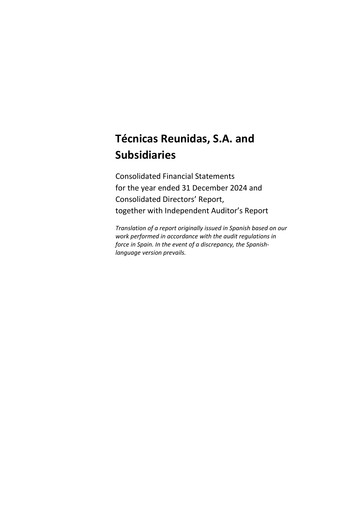 Thumbnail Técnicas Reunidas Financial Statement 2024