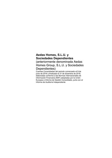 Thumbnail Aedas Homes Financial Statement 2016