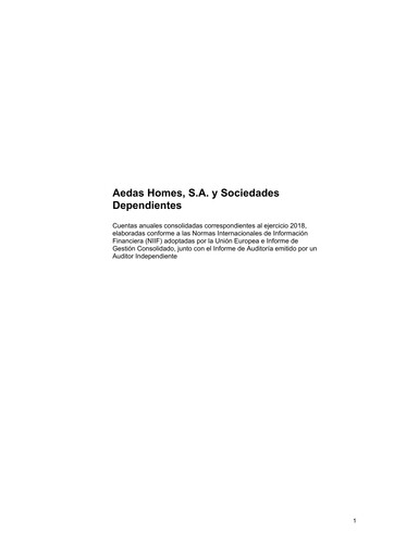 Thumbnail Aedas Homes Financial Statement 2018