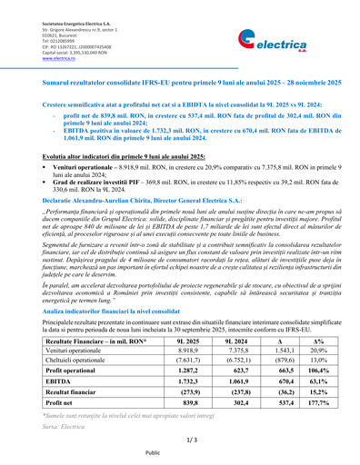 Thumbnail Electrica
 Quarterly Report 2025-q3
