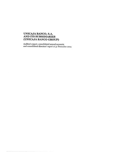 Thumbnail Unicaja Banco Financial Statement 2014
