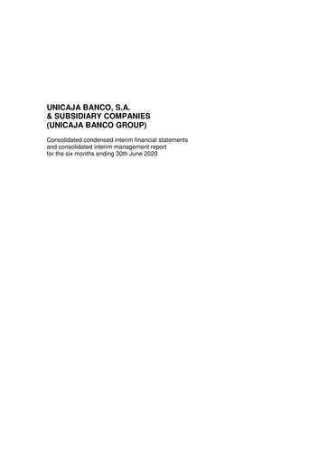 Thumbnail Unicaja Banco Half-year Report 2020-h1