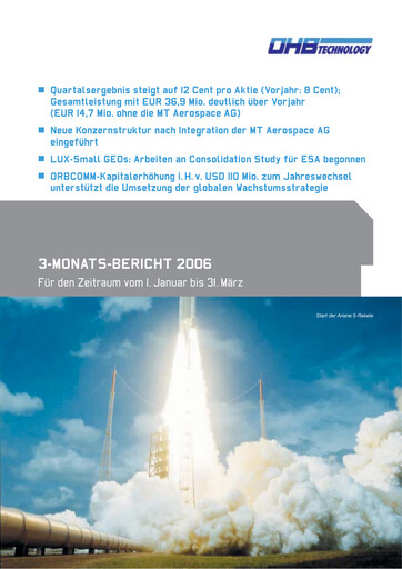 Vorschaubild OHB SE Quartalsbericht 2006-q1