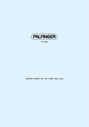 Thumbnail Palfinger Half-year Report 2010-h1