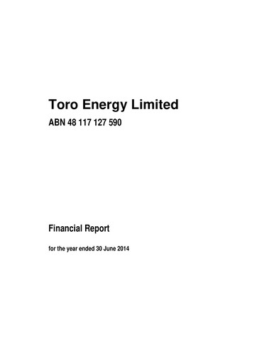 Thumbnail Toro Energy Financial Report 2014