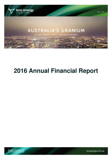 Thumbnail Toro Energy Financial Statement 2016