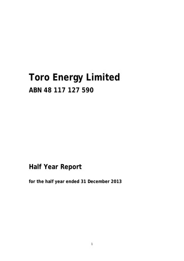 Thumbnail Toro Energy Half-year Report 2013-h1
