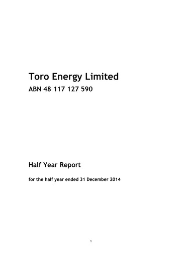 Thumbnail Toro Energy Half-year Report 2014-h1