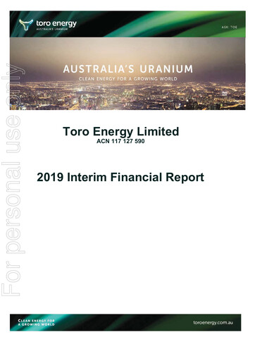 Thumbnail Toro Energy Half-year Report 2019-h1