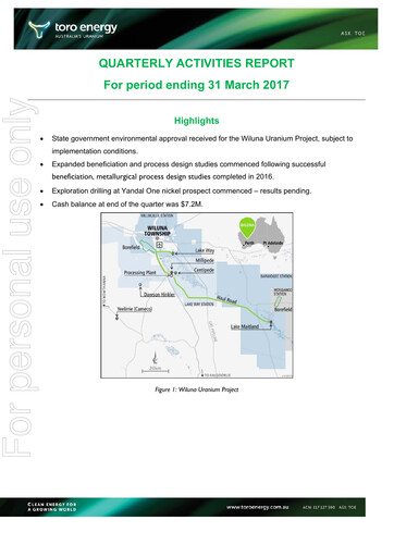 Thumbnail Toro Energy Quarterly Report 2017-q1