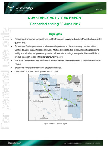 Thumbnail Toro Energy Quarterly Report 2017-q2