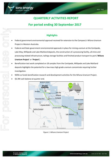 Thumbnail Toro Energy Quarterly Report 2017-q3