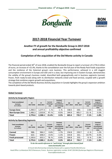 Thumbnail Bonduelle Financial Report 2017-2018