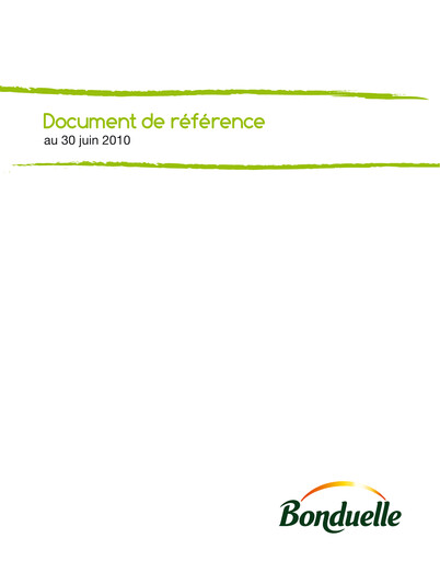 Thumbnail Bonduelle Universal Registration Document 2009-2010