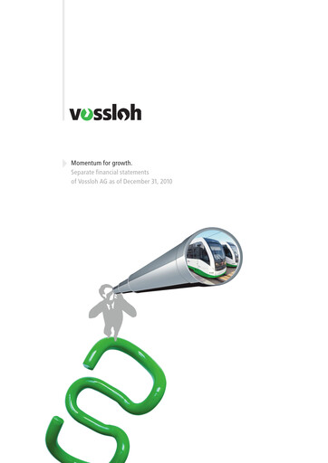 Thumbnail Vossloh AG Financial Statement 2010