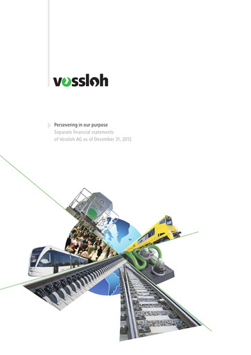 Thumbnail Vossloh AG Financial Statement 2012