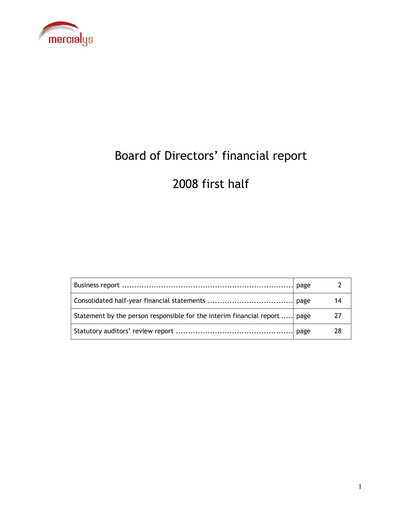Thumbnail Mercialys Half-year Report 2008-h1