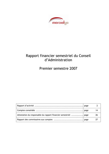 Thumbnail Mercialys Half-year Report 2007-h1