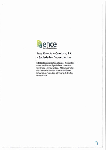 Thumbnail ENCE Energía y Celulosa Financial Statement 2015-h1
