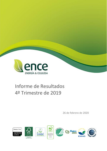 Thumbnail ENCE Energía y Celulosa Quarterly Report 2019-q4
