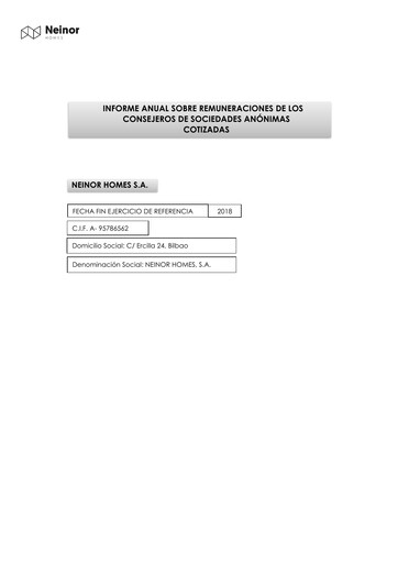 Vorschaubild Neinor Homes Jahresbericht 2018