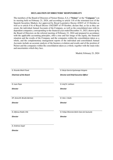 Thumbnail Neinor Homes Financial Statement 2023