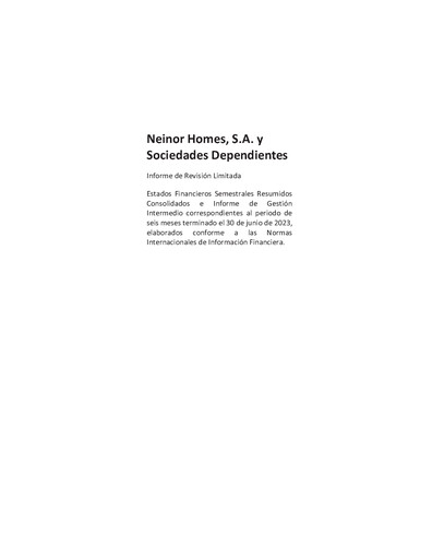 Thumbnail Neinor Homes Half-year Report 2023-h1