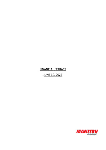 Thumbnail Manitou Group
 Half-year Report 2022