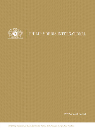 Miniature Philip Morris International Rapport annuel 2012