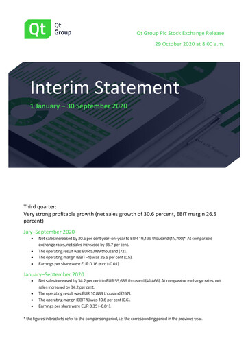 Thumbnail Qt Group
 Quarterly Report 2020-q3