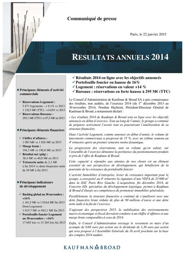 Vorschaubild Kaufman & Broad Finanzbericht 2014