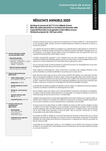 Vorschaubild Kaufman & Broad Finanzbericht 2020