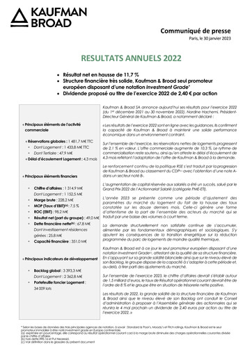 Vorschaubild Kaufman & Broad Finanzbericht 2022
