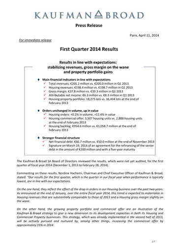 Vorschaubild Kaufman & Broad Quartalsbericht 2014-q1